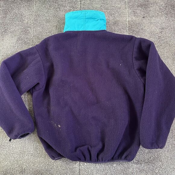 Women's Vintage 90's Columbia USA Purple Blue Fleece Zip Up Bomber Jacket Sz S - Picture 3 of 4